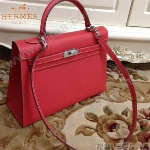 HERMES-00022-17 秋冬新款HERMES凱利kelly系列原版十字紋牛皮手提單肩包