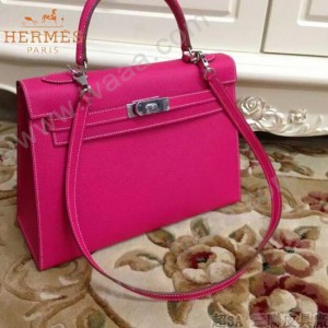 HERMES-00022-16 秋冬新款HERMES凱利kelly系列原版十字紋牛皮手提單肩包