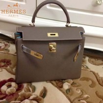 HERMES-00022-31 秋冬新款HERMES凱利kelly系列原版十字紋牛皮手提單肩包
