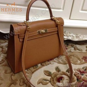HERMES-00022-13 秋冬新款HERMES凱利kelly系列原版十字紋牛皮手提單肩包