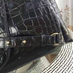 PRADA-007 時尚潮流男女款黑色鱷魚紋雙肩包書包