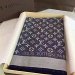 LV圍巾-3-5 時尚經典款蔡依林系列原單藍色羊絨真絲圍巾披肩