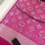 LV圍巾-3-2 時尚經典款蔡依林系列原單粉色羊絨真絲圍巾披肩