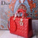 Dior-23-4 經典時尚新款迪奧7格大號原版牛漆皮戴妃包