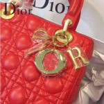 Dior-12-3 人氣熱銷迪奧LADY DIOR戴妃包系列5格原版小羊皮手提單肩包
