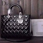 Dior-23-2 經典時尚新款迪奧7格大號原版牛漆皮戴妃包