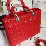Dior-23-4 經典時尚新款迪奧7格大號原版牛漆皮戴妃包