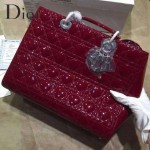Dior-23-1 經典時尚新款迪奧7格大號原版牛漆皮戴妃包