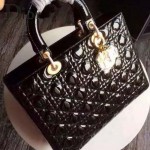 Dior-23-3 經典時尚新款迪奧7格大號原版牛漆皮戴妃包