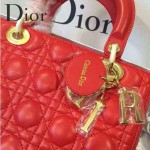 Dior-12-3 人氣熱銷迪奧LADY DIOR戴妃包系列5格原版小羊皮手提單肩包