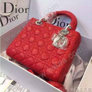 Dior-12-3 人氣熱銷迪奧LADY DIOR戴妃包系列5格原版小羊皮手提單肩包