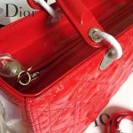 Dior-23-4 經典時尚新款迪奧7格大號原版牛漆皮戴妃包