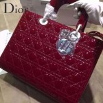 Dior-23-1 經典時尚新款迪奧7格大號原版牛漆皮戴妃包