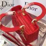 Dior-12-3 人氣熱銷迪奧LADY DIOR戴妃包系列5格原版小羊皮手提單肩包