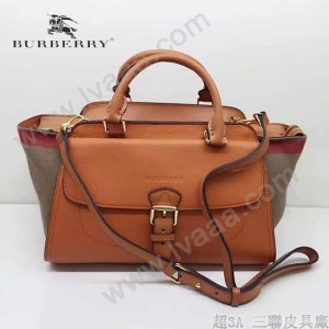 BURBERRY 39907601-1 秋冬時尚新款Canvas格紋原版皮系列托特包