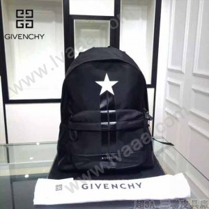 GIVENCHY-004-4 原單五角星圖案降落傘面料配牛皮雙肩包休閒背包