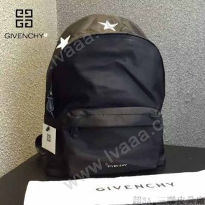 GIVENCHY-004-5 原單五角星圖案降落傘面料配牛皮雙肩包休閒背包