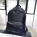 GIVENCHY-004-2 原單菱格鉚釘款降落傘面料配牛皮雙肩包休閒背包