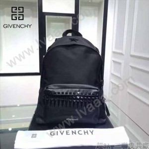 GIVENCHY-004-2 原單菱格鉚釘款降落傘面料配牛皮雙肩包休閒背包
