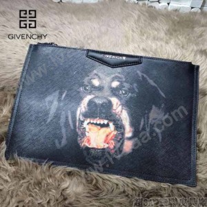 GIVENCHY-008-7 歐美百搭元素惡犬圖案十字紋男女款手拿包