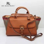 BURBERRY 39907601-1 秋冬時尚新款Canvas格紋原版皮系列托特包