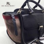 BURBERRY 39907601-2 秋冬時尚新款Canvas格紋原版皮系列托特包