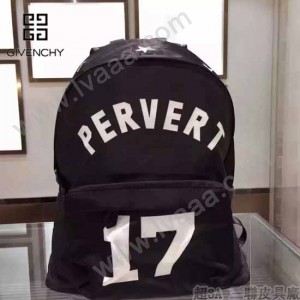 GIVENCHY-004-11 原單17數字圖案降落傘面料配牛皮雙肩包休閒背包