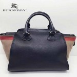 BURBERRY 39907601-2 秋冬時尚新款Canvas格紋原版皮系列托特包