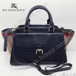 BURBERRY 39907601-2 秋冬時尚新款Canvas格紋原版皮系列托特包