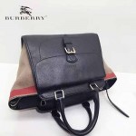 BURBERRY 39907601-2 秋冬時尚新款Canvas格紋原版皮系列托特包