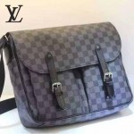 LV N41643 專櫃最新款商務男士黑色棋盤格單肩斜挎包