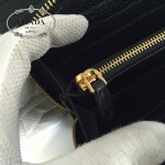 PRADA 1M0506-06 人氣熱銷經典新款黑色荔枝紋原版皮拉鏈長款錢夾