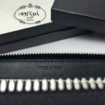 PRADA 1M0506-04 人氣熱銷經典新款黑色原版皮拉鏈長款錢夾