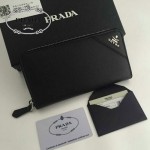 PRADA 1M0506-03 人氣熱銷經典新款黑色原版皮拉鏈長款錢夾