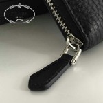 PRADA 1M0506-07 人氣熱銷經典新款黑色荔枝紋原版皮拉鏈長款錢夾