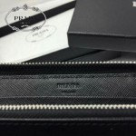 PRADA 1M0506-02 人氣熱銷經典新款黑色原版皮拉鏈長款錢夾