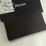 PRADA 1M1188-2 時尚商務男士經典三角標黑色荔枝紋原版皮多功能長款錢包