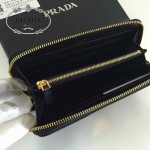 PRADA 1M0506-06 人氣熱銷經典新款黑色荔枝紋原版皮拉鏈長款錢夾