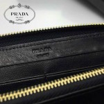 PRADA 1M0506-010 人氣熱銷經典新款黑色原版皮拉鏈長款錢夾