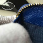 PRADA 1M1188-6 時尚潮流女士散字標電光藍荔枝紋原版皮多功能長款錢包