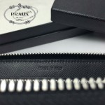 PRADA 1M0506-04 人氣熱銷經典新款黑色原版皮拉鏈長款錢夾