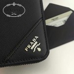 PRADA 1M0506-03 人氣熱銷經典新款黑色原版皮拉鏈長款錢夾
