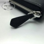 PRADA 1M0506-02 人氣熱銷經典新款黑色原版皮拉鏈長款錢夾