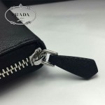 PRADA 1M0506-04 人氣熱銷經典新款黑色原版皮拉鏈長款錢夾