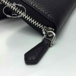 PRADA 1M0506-01 人氣熱銷經典新款黑色荔枝紋原版皮拉鏈長款錢夾