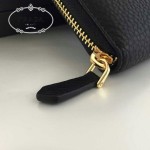 PRADA 1M1188-16 時尚潮流女士經典三角標黑色荔枝紋原版皮多功能長款錢包