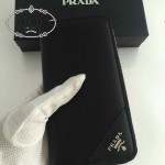PRADA 1M0506-03 人氣熱銷經典新款黑色原版皮拉鏈長款錢夾