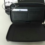 PRADA 2M1188-2 時尚男士散字標黑色十字紋原版皮商務手拿包錢包