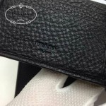 PRADA 2M0513-5 潮流商務男士logo標黑色荔枝紋原版皮兩折短夾