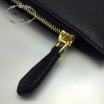 PRADA-0011-2 名媛必備新款黑色十字紋原版皮多卡位長款錢包